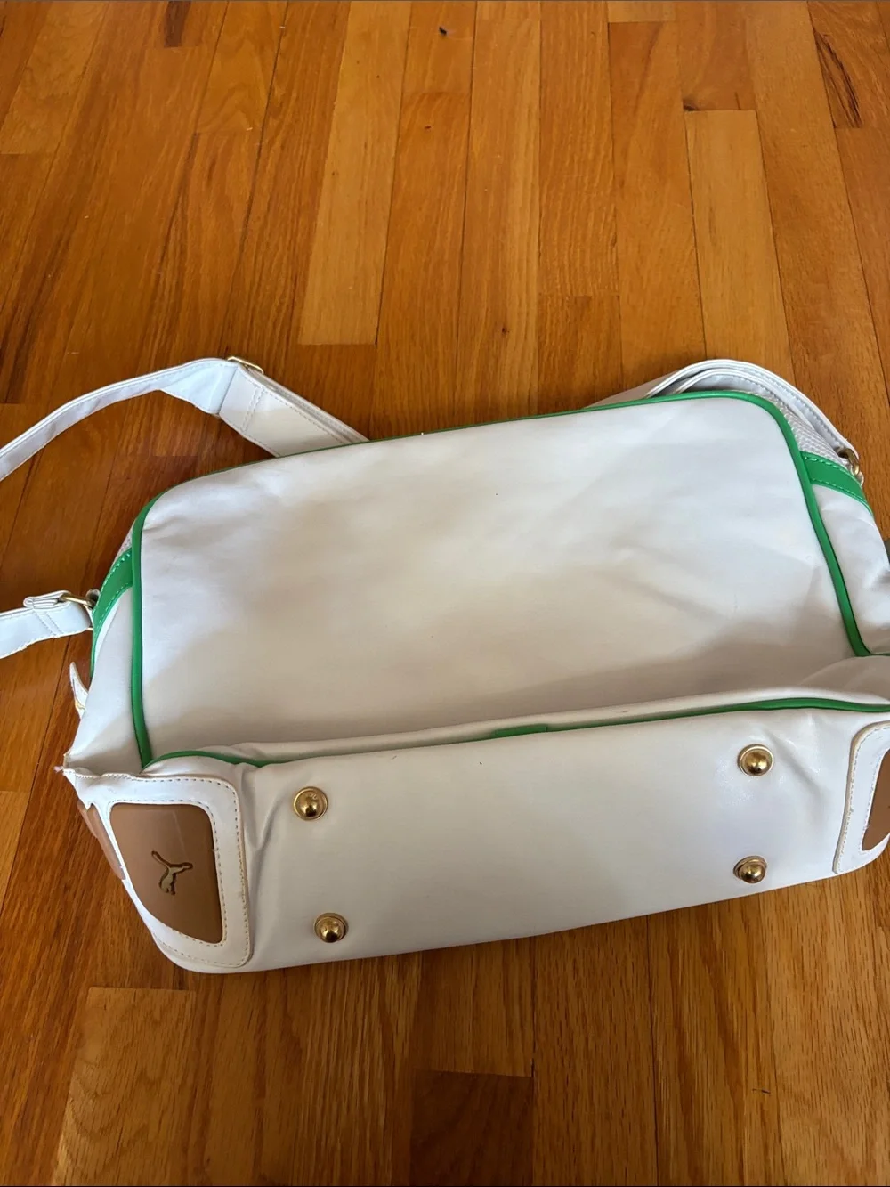 Puma White and Green Messenger Crossbody Bag
